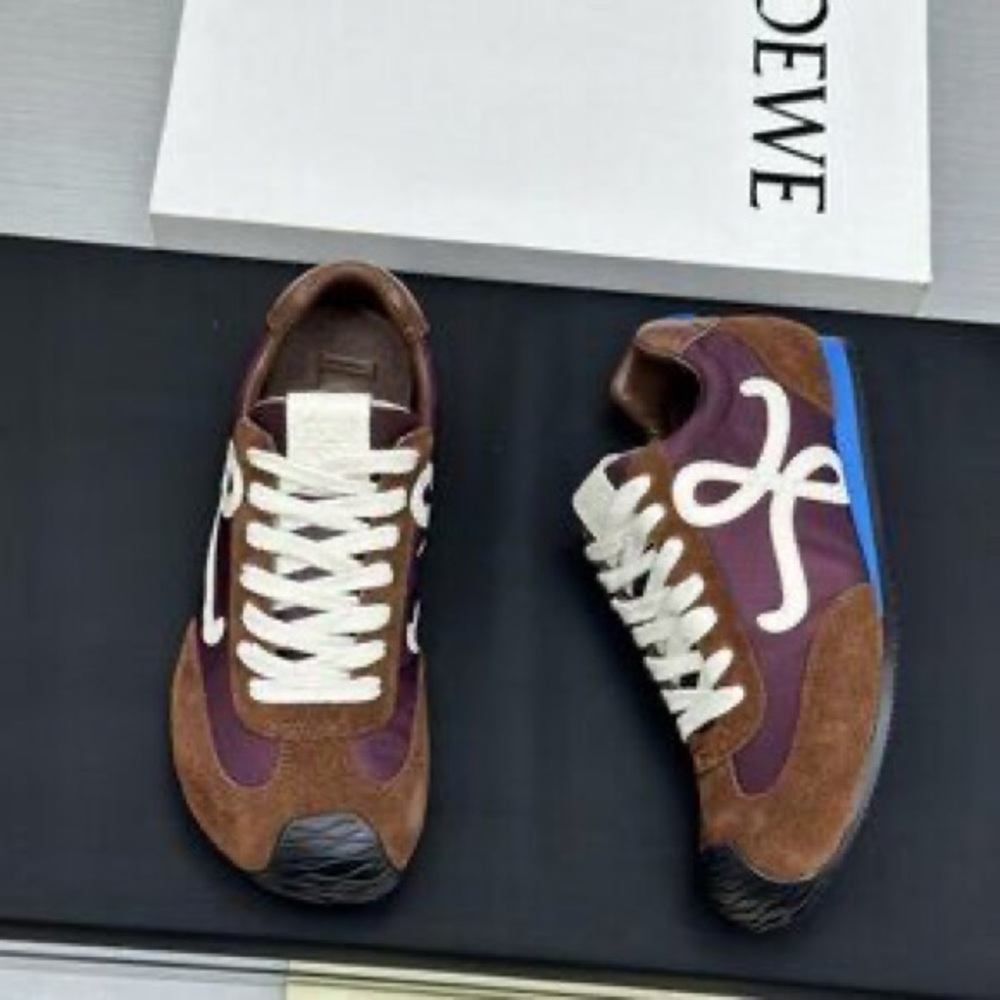 Loewe Men's Brown and White Sneakers